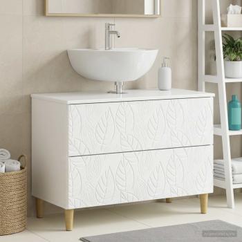 ARDEBO.de - Waschbeckenschrank DELFT Hochglanz Weiß 82 x 41 x 59 cm