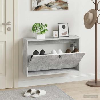 ARDEBO.de - Wandmontierter Schuhschrank DELFT 71 x 17 x 43 cm Holzwerkstoff