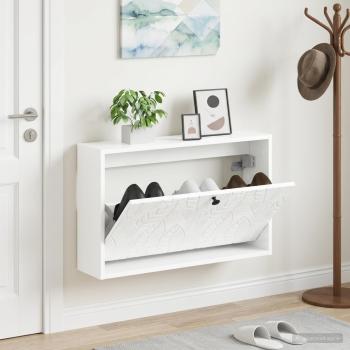 ARDEBO.de - Wandmontierter Schuhschrank DELFT 71 x 17 x 43 cm Holzwerkstoff