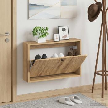 ARDEBO.de - Wandmontierter Schuhschrank DELFT 71 x 17 x 43 cm Holzwerkstoff