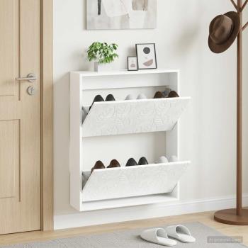 ARDEBO.de - Wandmontierter Schuhschrank DELFT 71 x 17 x 86 cm Holzwerkstoff