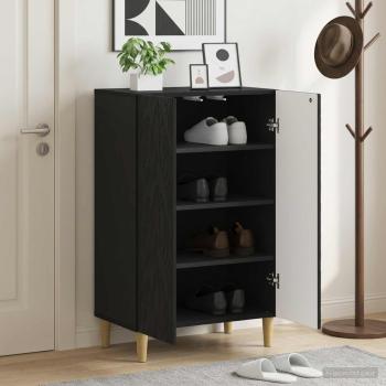 ARDEBO.de - Schuhschrank DELFT 59,5 x 39,5 x 90 cm Holzwerkstoff Schwarz