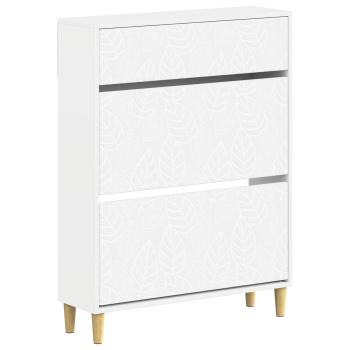ARDEBO.de - Schuhschrank DELFT 78 x 24 x 103 cm Holzwerkstoff Weiß