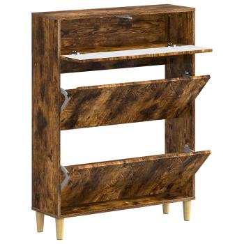 Schuhschrank DELFT 78 x 24 x 103 cm Holzwerkstoff Raucheiche