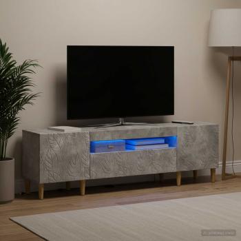 ARDEBO.de - LED-TV-Schrank DELFT 153 x 35 x 43 cm Betongrau Holzwerkstoff