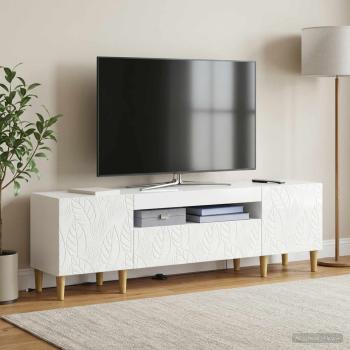 ARDEBO.de - LED-TV-Schrank DELFT 153 x 35 x 43 cm Hochglanz Weiß