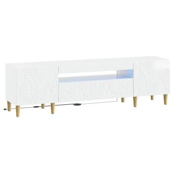 LED-TV-Schrank DELFT 153 x 35 x 43 cm Hochglanz Weiß