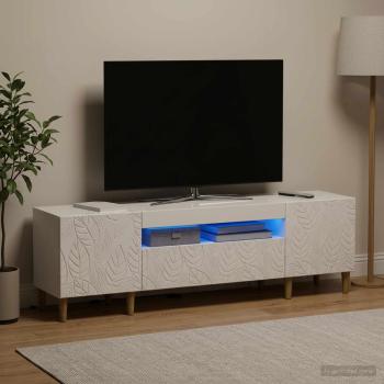 LED-TV-Schrank DELFT 153 x 35 x 43 cm Hochglanz Weiß