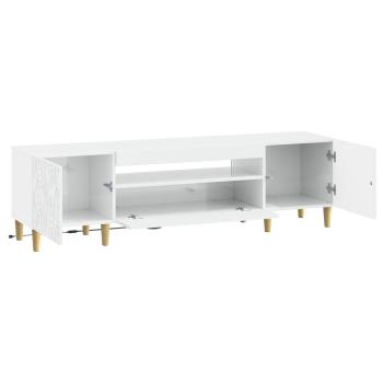 LED-TV-Schrank DELFT 153 x 35 x 43 cm Hochglanz Weiß