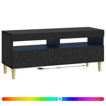 LED-TV-Schrank Schwarz Holzwerkstoff