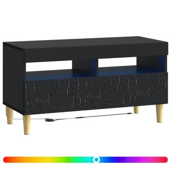 LED-TV-Schrank Schwarz Holzwerkstoff