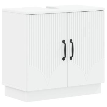 ARDEBO.de - Waschbeckenschrank HOORN Weiß 59,5 x 31,5 x 56 cm Holzwerkstoff