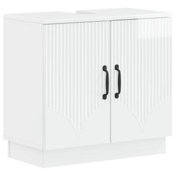 Waschbeckenschrank HOORN Hochglanz Weiß 59,5 x 31,5 x 56 cm