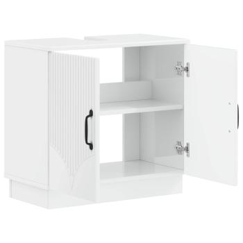 Waschbeckenschrank HOORN Hochglanz Weiß 59,5 x 31,5 x 56 cm