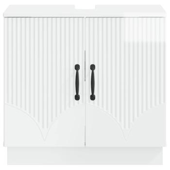 Waschbeckenschrank HOORN Hochglanz Weiß 59,5 x 31,5 x 56 cm