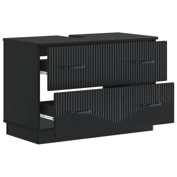 Waschbeckenschrank HOORN Schwarz 82 x 41 x 56 cm Holzwerkstoff