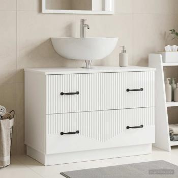 ARDEBO.de - Waschbeckenschrank HOORN Hochglanz Weiß 82 x 41 x 56 cm
