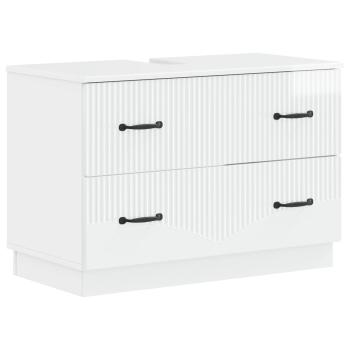 Waschbeckenschrank HOORN Hochglanz Weiß 82 x 41 x 56 cm