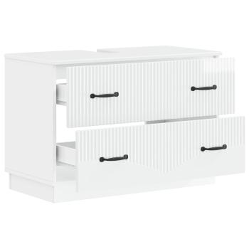 Waschbeckenschrank HOORN Hochglanz Weiß 82 x 41 x 56 cm