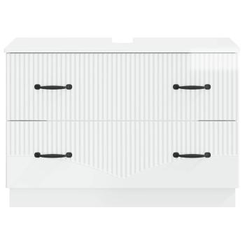 Waschbeckenschrank HOORN Hochglanz Weiß 82 x 41 x 56 cm