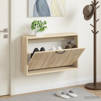 ARDEBO.de - Wandmontierter Schuhschrank HOORN 71 x 17 x 43 cm Holzwerkstoff
