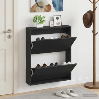 ARDEBO.de - Wandmontierter Schuhschrank HOORN 71 x 17 x 86 cm Holzwerkstoff