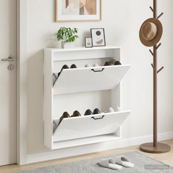 ARDEBO.de - Wandmontierter Schuhschrank HOORN 71 x 17 x 86 cm Holzwerkstoff
