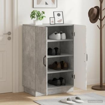 ARDEBO.de - Schuhschrank HOORN 59,5 x 39,5 x 87 cm Holzwerkstoff Betongrau
