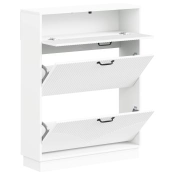 Schuhschrank HOORN 78 x 24 x 100 cm Holzwerkstoff Weiß