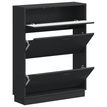 Schuhschrank HOORN 78 x 24 x 100 cm Holzwerkstoff Schwarz