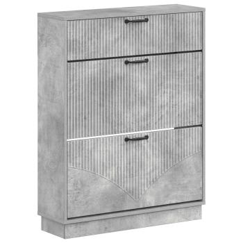 Schuhschrank HOORN 78 x 24 x 100 cm Holzwerkstoff Betongrau