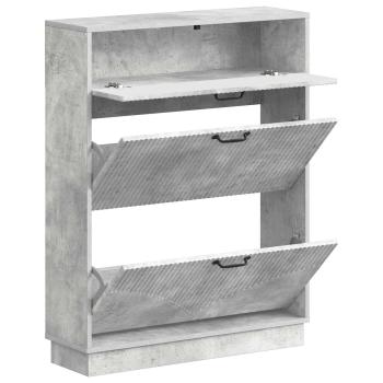 Schuhschrank HOORN 78 x 24 x 100 cm Holzwerkstoff Betongrau