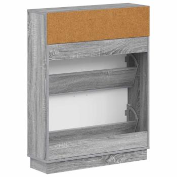 Schuhschrank HOORN 78 x 24 x 100 cm Holzwerkstoff Sonoma-Grau