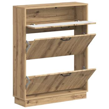 Schuhschrank HOORN 78 x 24 x 100 cm Holzwerkstoff Artisan-Eiche