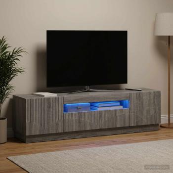 ARDEBO.de - LED-TV-Schrank Sonoma-Grau Holzwerkstoff
