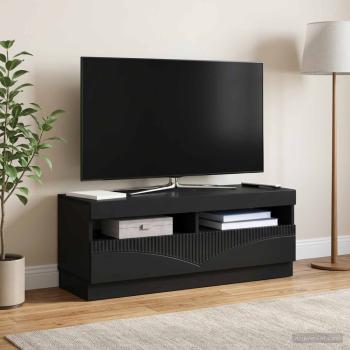 LED-TV-Schrank Schwarz Holzwerkstoff