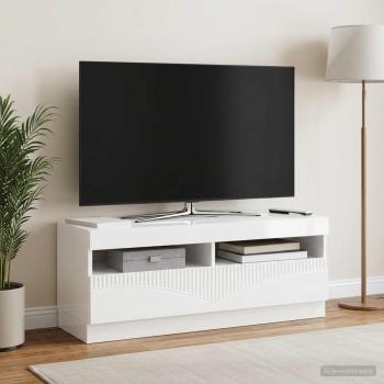 LED-TV-Schrank Hochglanz Weiß Holzwerkstoff