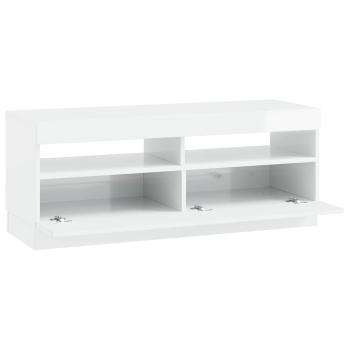 LED-TV-Schrank Hochglanz Weiß Holzwerkstoff
