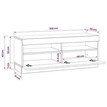 LED-TV-Schrank Altholz Holzwerkstoff
