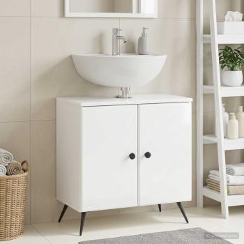 ARDEBO.de - Waschbeckenschrank BREDA Hochglanz Weiß 59,5 x 31,5 x 59 cm