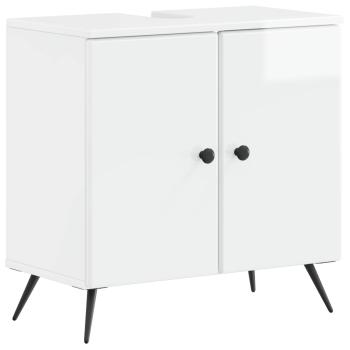 Waschbeckenschrank BREDA Hochglanz Weiß 59,5 x 31,5 x 59 cm