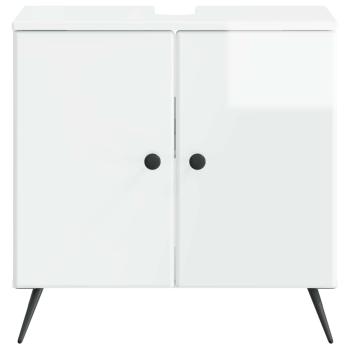 Waschbeckenschrank BREDA Hochglanz Weiß 59,5 x 31,5 x 59 cm