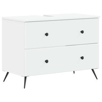 ARDEBO.de - Waschbeckenschrank BREDA Weiß 82 x 41 x 59 cm Holzwerkstoff