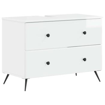Waschbeckenschrank BREDA Hochglanz Weiß 82 x 41 x 59 cm