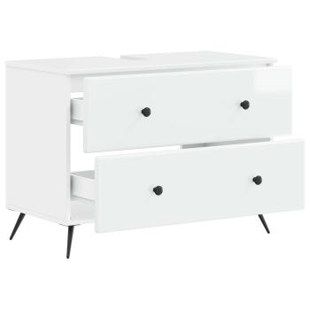 Waschbeckenschrank BREDA Hochglanz Weiß 82 x 41 x 59 cm