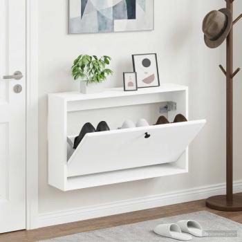 ARDEBO.de - Wandmontierter Schuhschrank BREDA 71 x 17 x 43 cm Holzwerkstoff