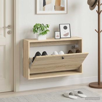ARDEBO.de - Wandmontierter Schuhschrank BREDA 71 x 17 x 43 cm Holzwerkstoff