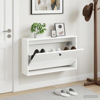 ARDEBO.de - Wandmontierter Schuhschrank BREDA 71 x 17 x 43 cm Holzwerkstoff