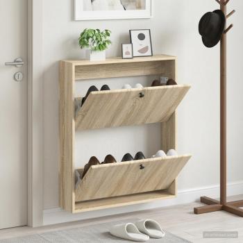 ARDEBO.de - Wandmontierter Schuhschrank BREDA 71 x 17 x 86 cm Holzwerkstoff