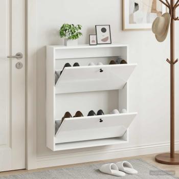 ARDEBO.de - Wandmontierter Schuhschrank BREDA 71 x 17 x 86 cm Holzwerkstoff